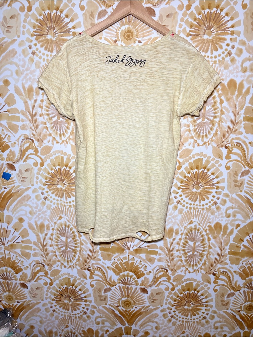 Jaded Gypsy Wild Heart Gypsy Soul Distressed Graphic Tee Boho Western Southweste - Picture 4 of 15